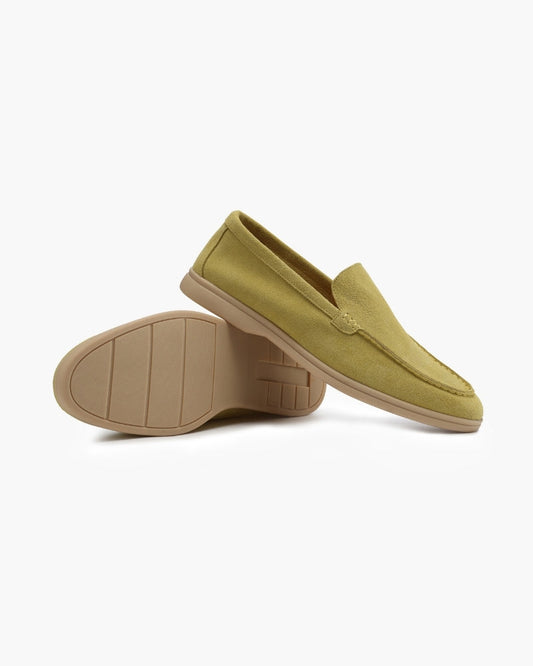 Vittorio Fine - Men’s Premium Suede Loafers – Slip-On Style - Light Green