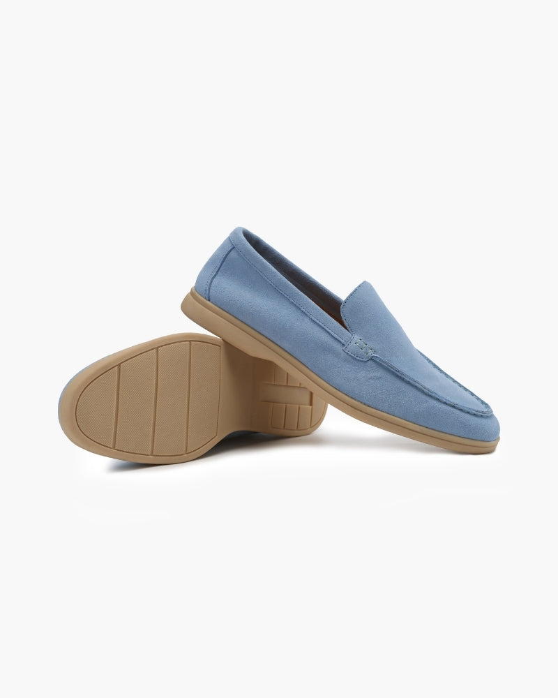 Vittorio Fine - Men’s Premium Suede Loafers – Slip-On Style - Sky Blue