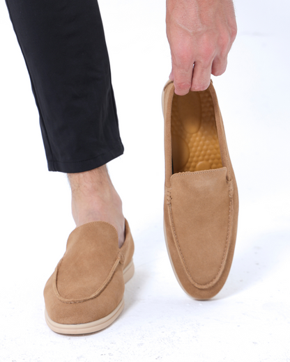 Vittorio Fine - Men’s Premium Suede Loafers – Slip-On Style - Caramel