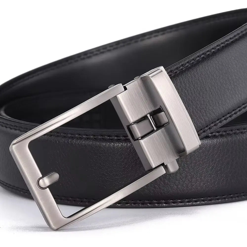 Vittorio Fine - Premium Oxford Casual Leather Belt – OneSize Comfort Black