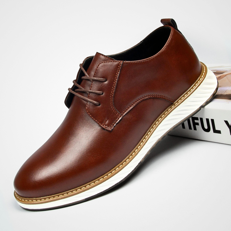 Vittorio Fine - Grandeur Leather Oxford Shoes - Brown