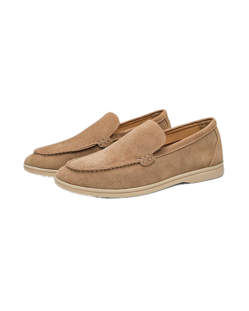Vittorio Fine - Men’s Premium Suede Loafers – Slip-On Style - Caramel