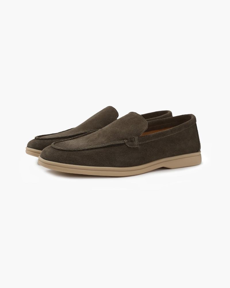 Vittorio Fine - Men’s Premium Suede Loafers – Slip-On Style - Brown