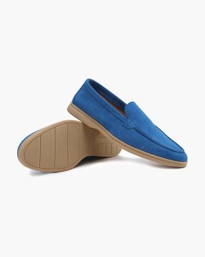 Vittorio Fine - Men’s Premium Suede Loafers – Slip-On Style - Blue