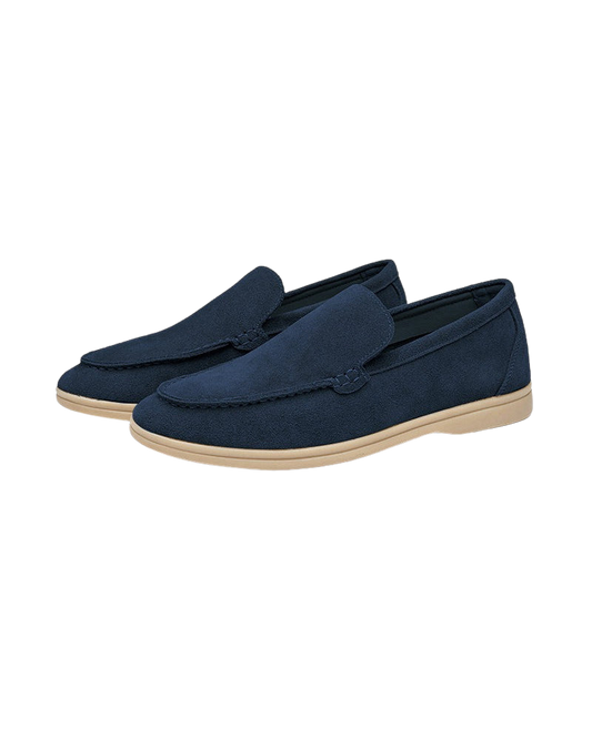 Vittorio Fine - Men’s Premium Suede Loafers – Slip-On Style - Navy Blue