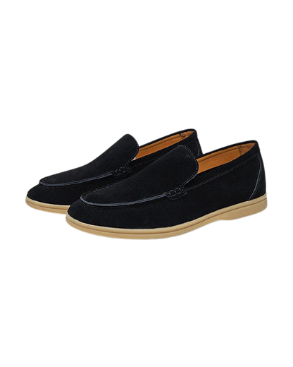 Vittorio Fine - Men’s Premium Suede Loafers – Slip-On Style - Black