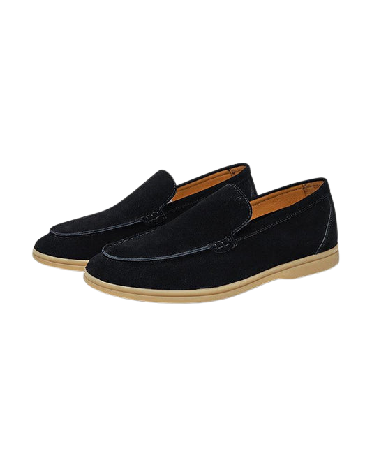Vittorio Fine - Men’s Premium Suede Loafers – Slip-On Style - Black