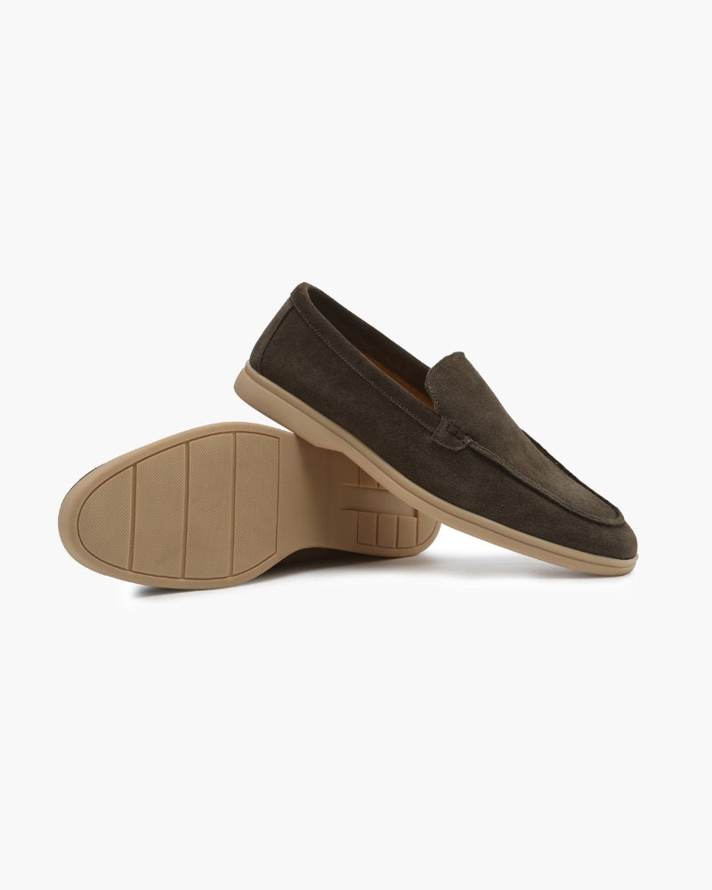 Vittorio Fine - Men’s Premium Suede Loafers – Slip-On Style - Brown