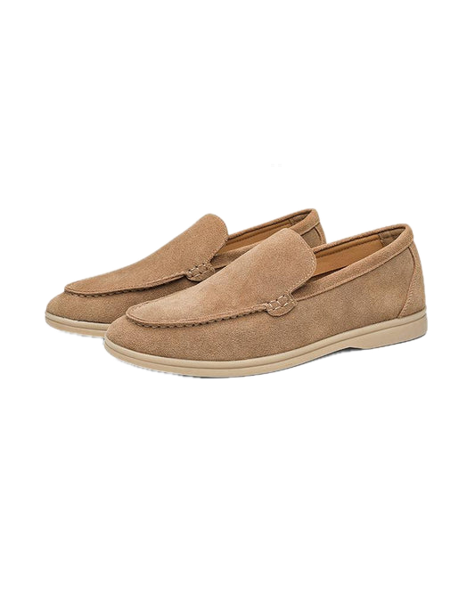 Vittorio Fine - Men’s Premium Suede Loafers – Slip-On Style - Caramel