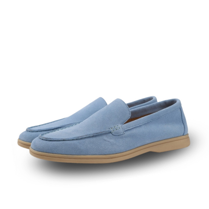 Vittorio Fine - Men’s Premium Suede Loafers – Slip-On Style - Sky Blue