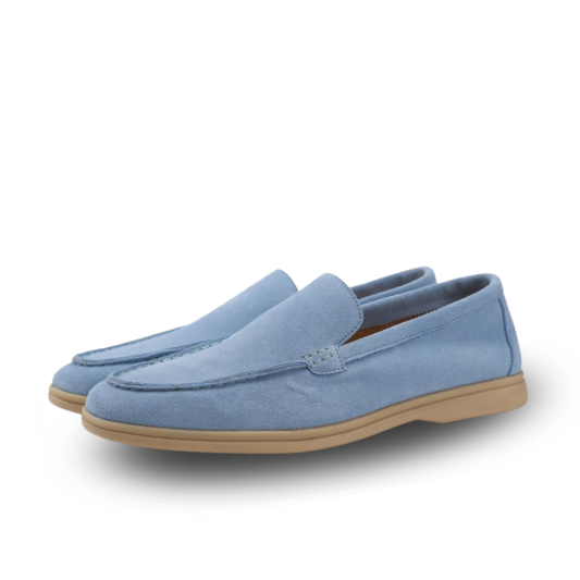 Vittorio Fine - Men’s Premium Suede Loafers – Slip-On Style - Sky Blue