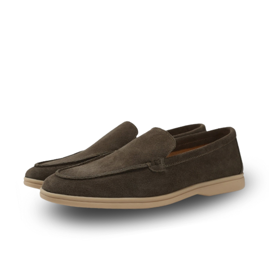 Vittorio Fine - Men’s Premium Suede Loafers – Slip-On Style - Brown