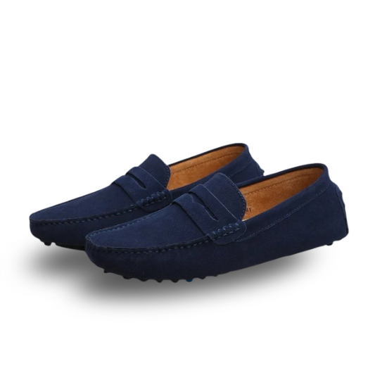 Vittorio Fine - Premium Casual Loafer – Soft Suede Navy Blue