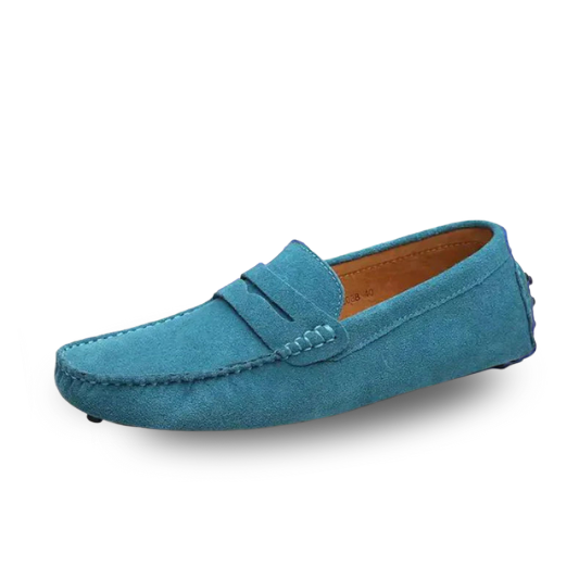 Vittorio Fine - Premium Casual Loafer – Soft Suede Sky Blue