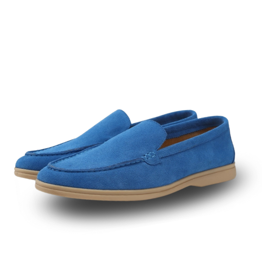 Vittorio Fine - Men’s Premium Suede Loafers – Slip-On Style - Blue