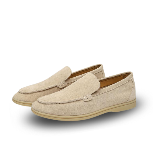 Vittorio Fine - Men’s Premium Suede Loafers – Slip-On Style - Beige