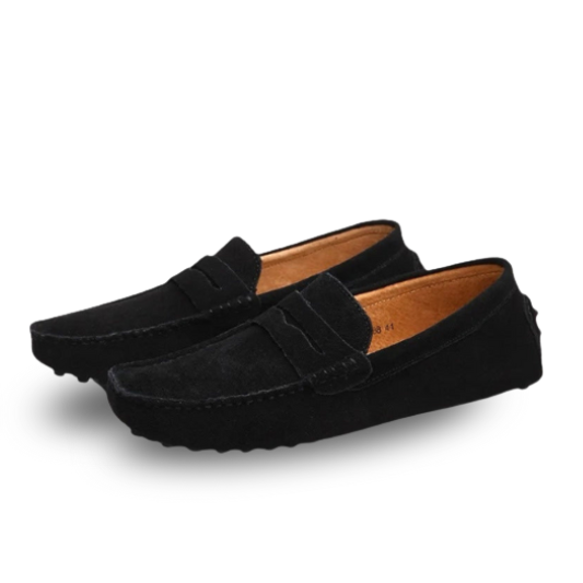 Vittorio Fine - Premium Casual Loafer – Soft Suede Black